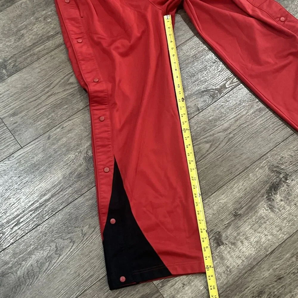 Vintage 90s Jordan Breakaway Pants Red Black Jumpman Snap Basketball - Men's XL